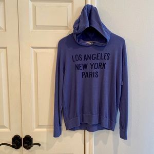 SUNDRY Light Weight Soft Hoodie LA NY PARIS S